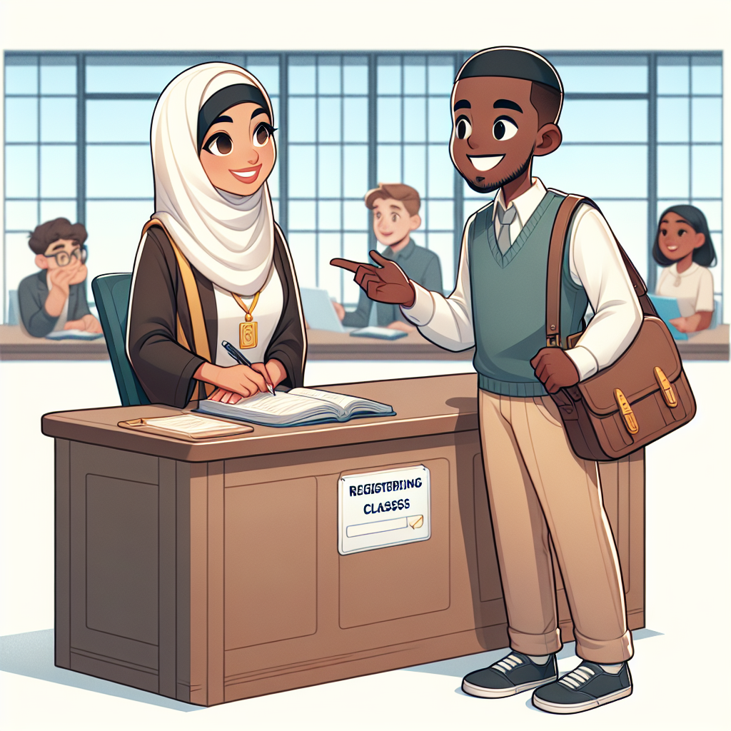 영어 수업 등록 대화 연습