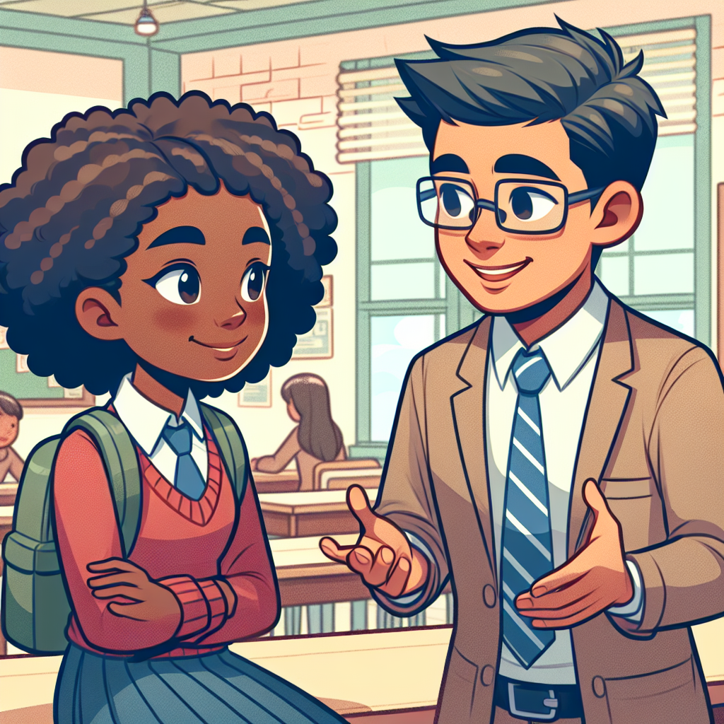 영어로 선생님과 대화하는 역할극 연습