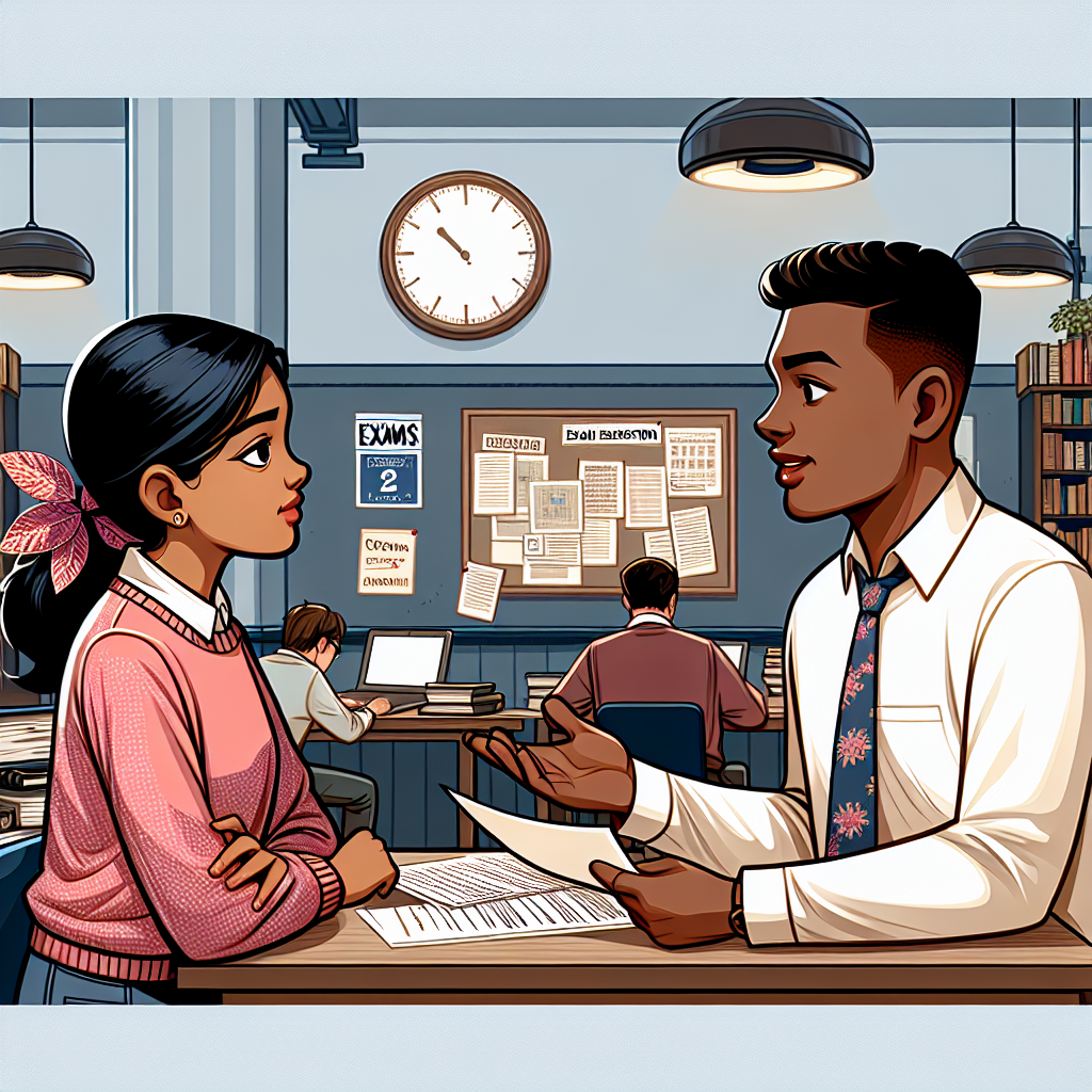 Práctica de pedir extensión de examen en inglés