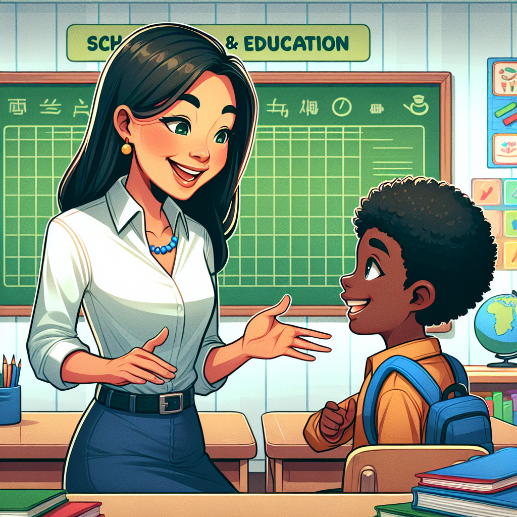 Engels gesprek met leraar oefenen